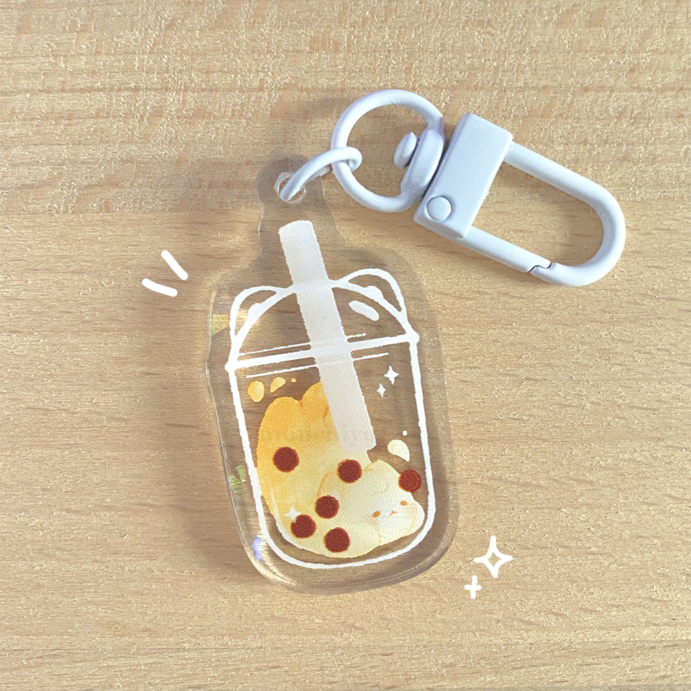 Milk Tea Cat - Keychain