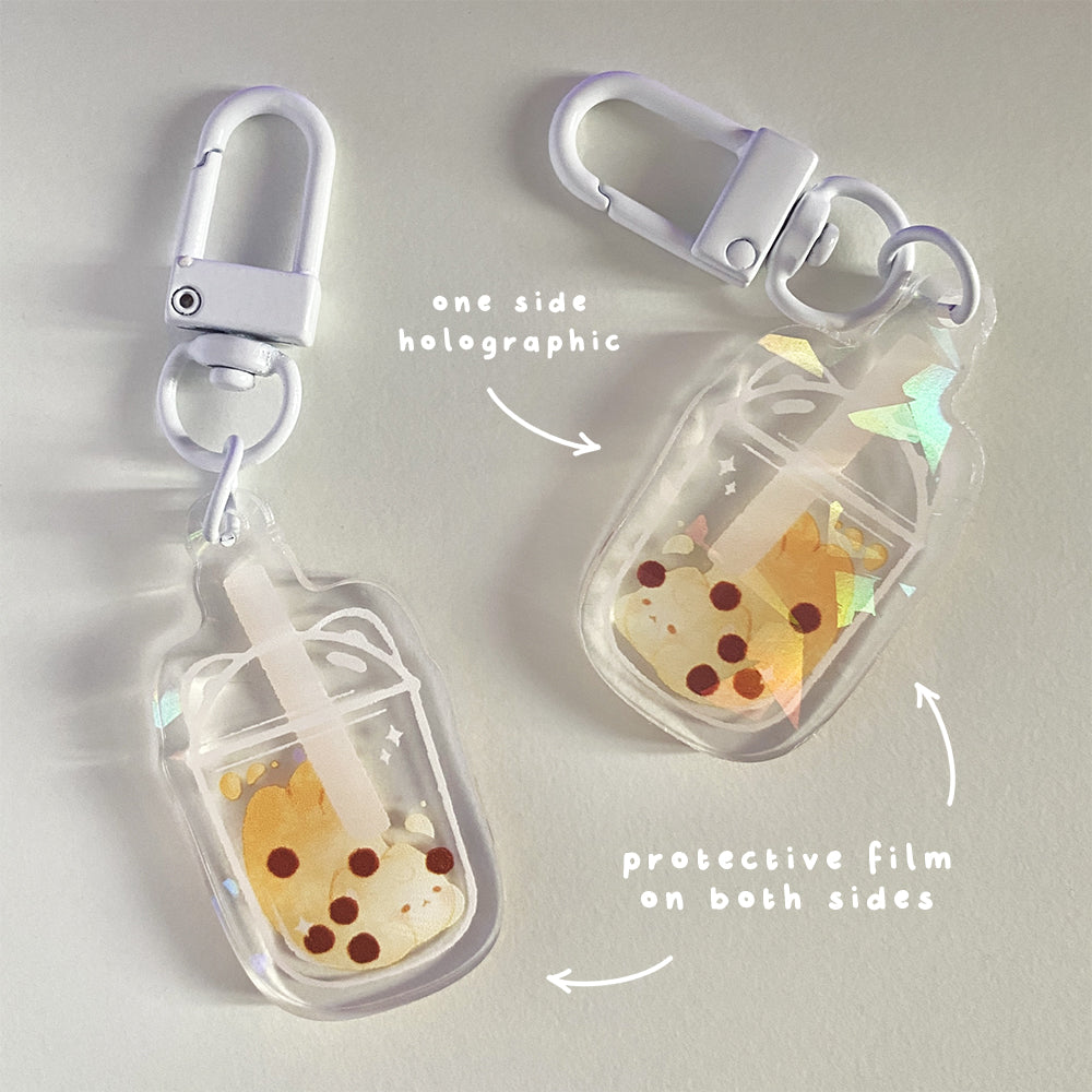 Milk Tea Cat - Keychain
