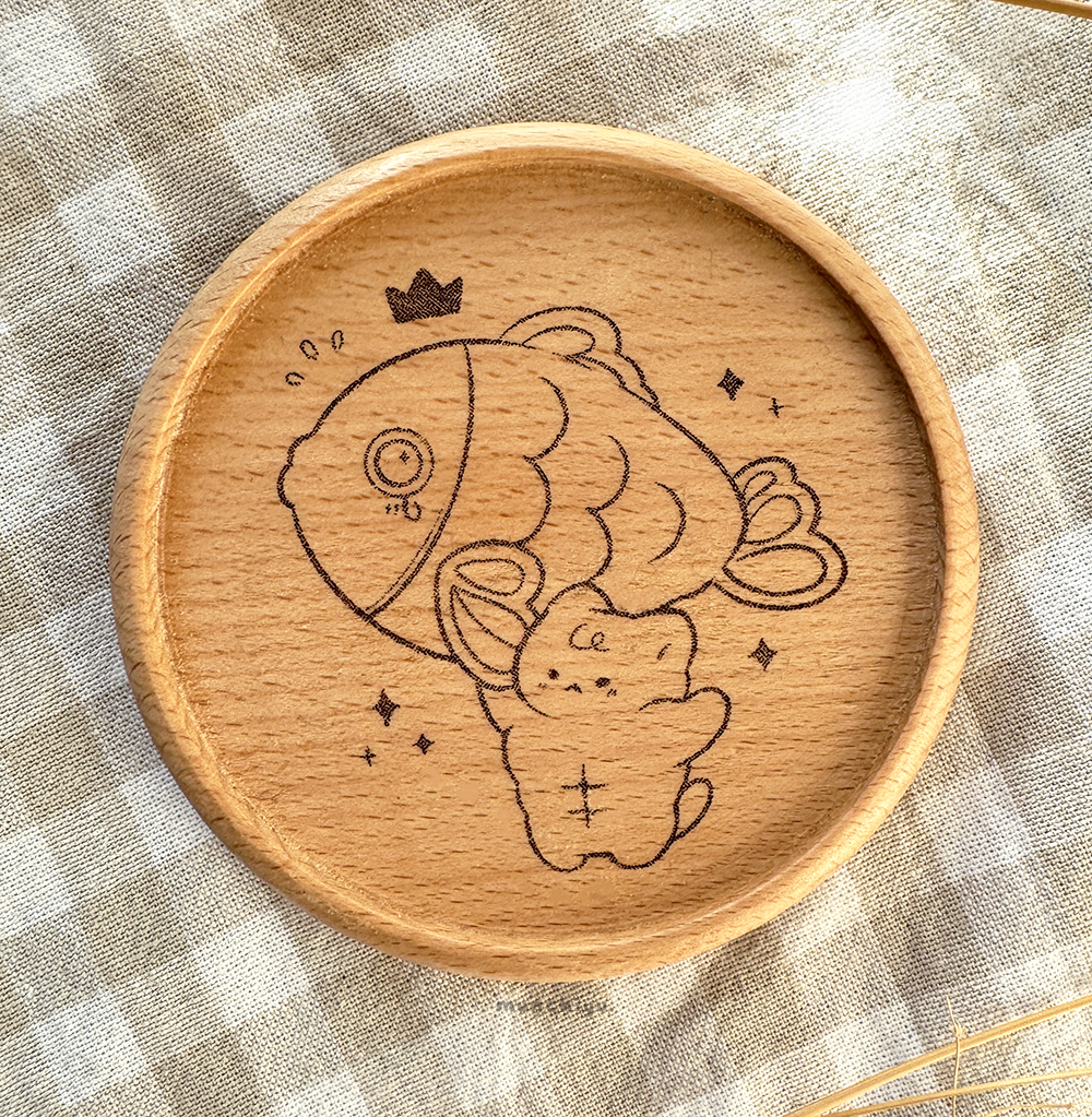 Buff Cat - Wooden Coaster
