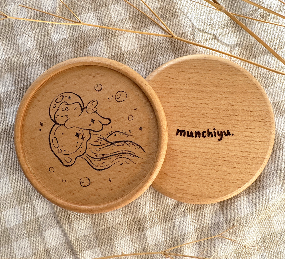 Jellyfish Cat - Wooden Coaster