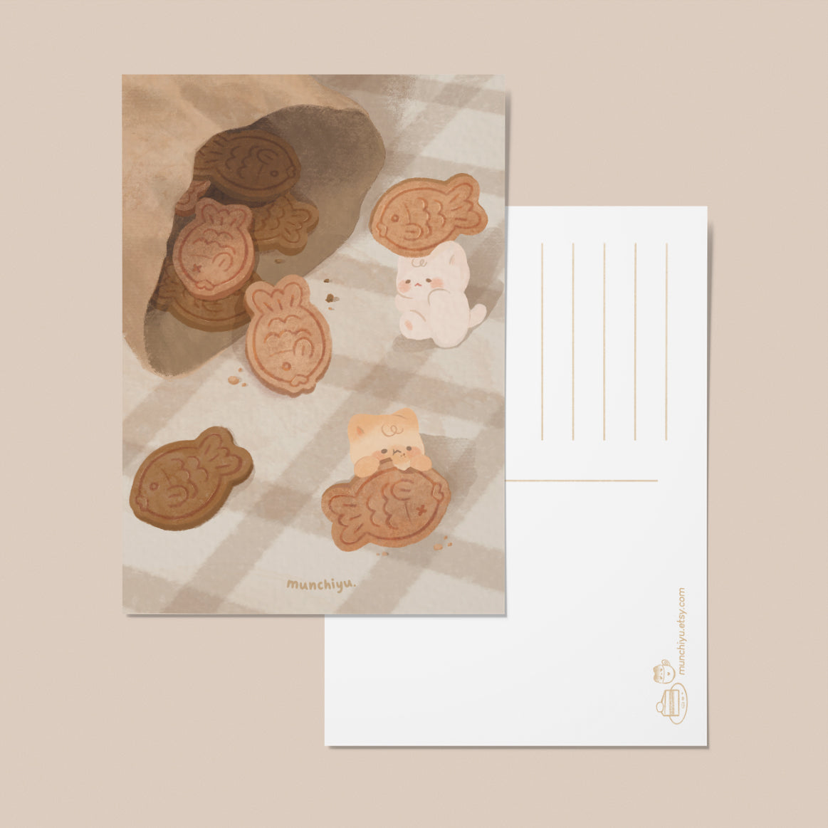 Freshly baked fish Cookies - Postcard