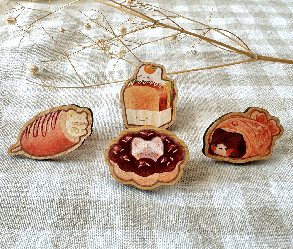 Mystery - Wooden Cat Pin