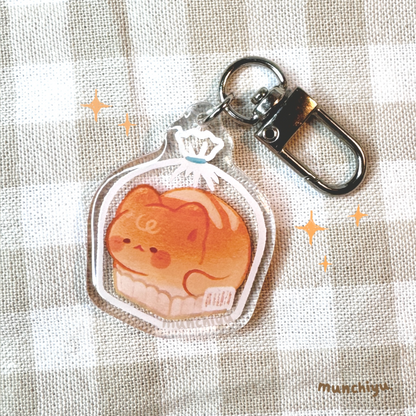 Cat Loaf in bag - Acrylic Epoxy Keychain