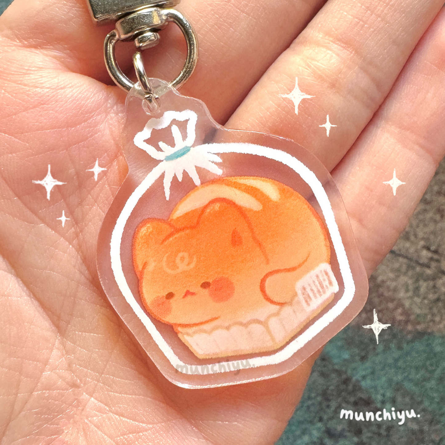 Cat Loaf in bag - Acrylic Epoxy Keychain