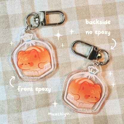 Cat Loaf in bag - Acrylic Epoxy Keychain