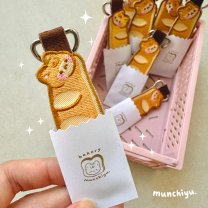 Cat Baguette - Embroidery Keychain
