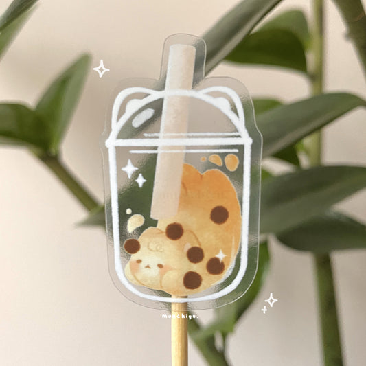Bubble Tea Cat - Transparent Sticker
